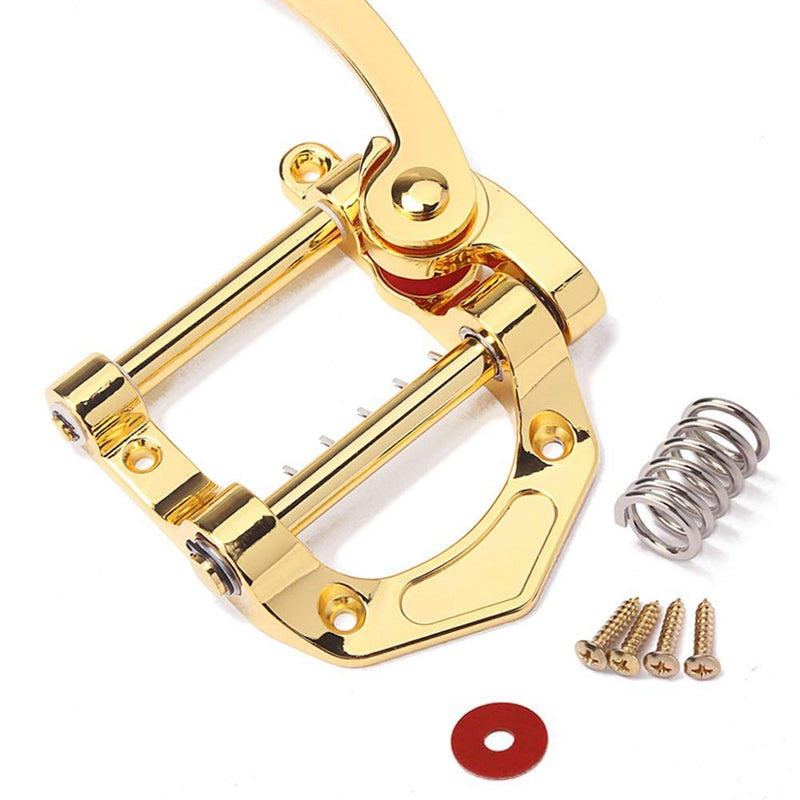 Alnicov Guitar Tremolo Unit Vibrato Bridge,Vibrato Tailpiece Tremolo for Tele,SG,LP,ETC Electric Guitars Gold