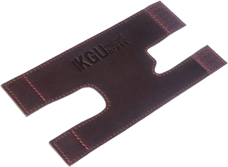 Trumpet valve guard by KGUBrass is the Brown leather trumpet valve protector made of luxurious mild and thick material; use as protection from corrosion, scratches and stains (Red thread) BROWN (Red Thread)