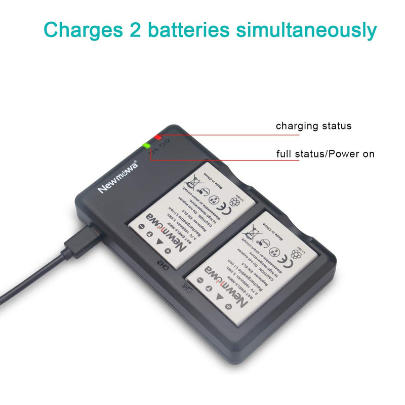 Newmowa EN-EL5 Replacment Battery (2-Pack) and Dual USB Charger Kit for Nikon Coolpix 3700, 4200, 5200, 5900, 7900, P3, P4, P80, P90, P100, P500, P510, P520, P530, P5000, P5100, P6000, S10 Cameras