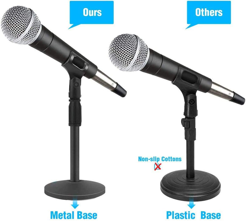 [AUSTRALIA] - RHM Desktop Microphone Stand with Iron Base, Tabletop Mic Holder with Mic Clip for Meeting, Lectures, Podcast for Blue Yeti Snowball Spark & Other Microphones 