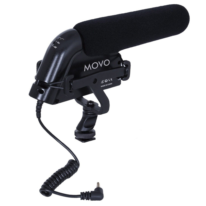 Movo VXR5000 Shotgun Condenser Video Microphone - All-Metal Build with High-Pass Filter, Foam and Furry Windscreens, Case - for Canon, Nikon DSLR Video Cameras