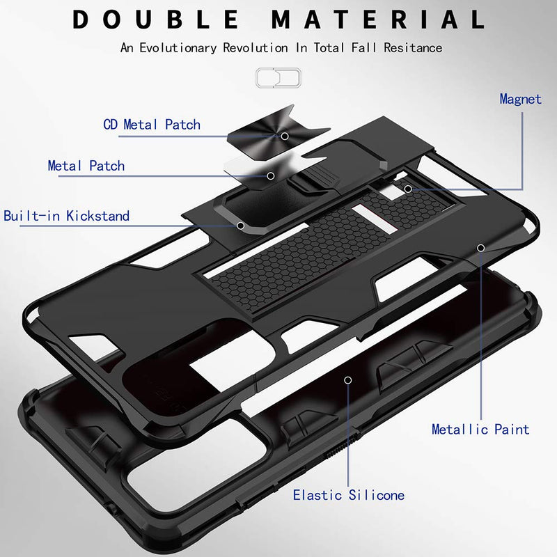 Samsung Galaxy S20 FE Case Galaxy S20 FE 5G Case Military Grade Built-in Kickstand Case with Stand Holster Armor Heavy Duty Shockproof Cover Protective Case for Galaxy S20 FE Phone Case (Black) Black