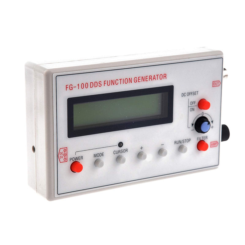 Saycker 1hz-500khz Fg-100 DDS Signal Generator,DC4-10v Power Supply,for The Scan Time Calibration Factor,Oscilloscope Attenuation Links White
