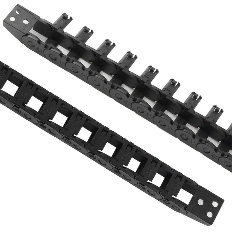 BCZAMD 10X11mm Drag Chain Semi Enclosed Type Adjustable Cable Wire Carrier Black 1M Plastic Flexible Nested Drag Chain Cable Track for 3D Printer CNC Router Mill
