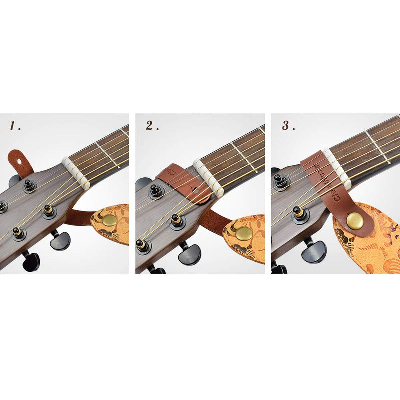 CLOUDMUSIC Ukulele Strap Guitar Strap Button Headstock Adapter 2pcs For Soprano Concert Tenor Baritone Ukulele Acoustic Guitar (black) black