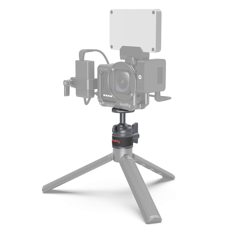 SmallRig Ball Head Mount Mini Tripod Head Camera with 1/4" Screw for Monopod, DSLR, Phone, Gopro, Max Load 7.7lbs/3.5kg - 2796