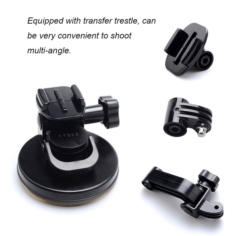 Suptig Suction Cup Mount Compatible for Gopro Hero 10 Hero 9 Hero 8 Hero 7 Hero 6 Hero 5 Hero 4 Hero 3+ Hero 3 Hero 2 Gopro Max Hero+ Hero Session and Other Action Cameras (Black)