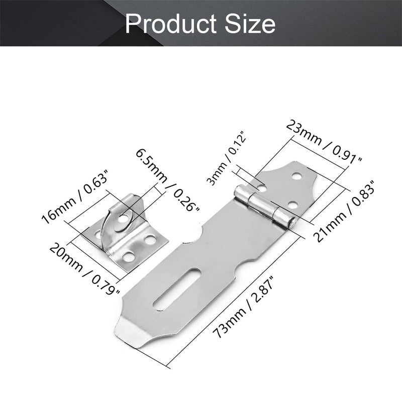 MroMax Hasp Staple Padlock Latch,94mm Length,Stainless Steel Furniture Cupboard Door Stainless Steel Silver Tone 10pcs