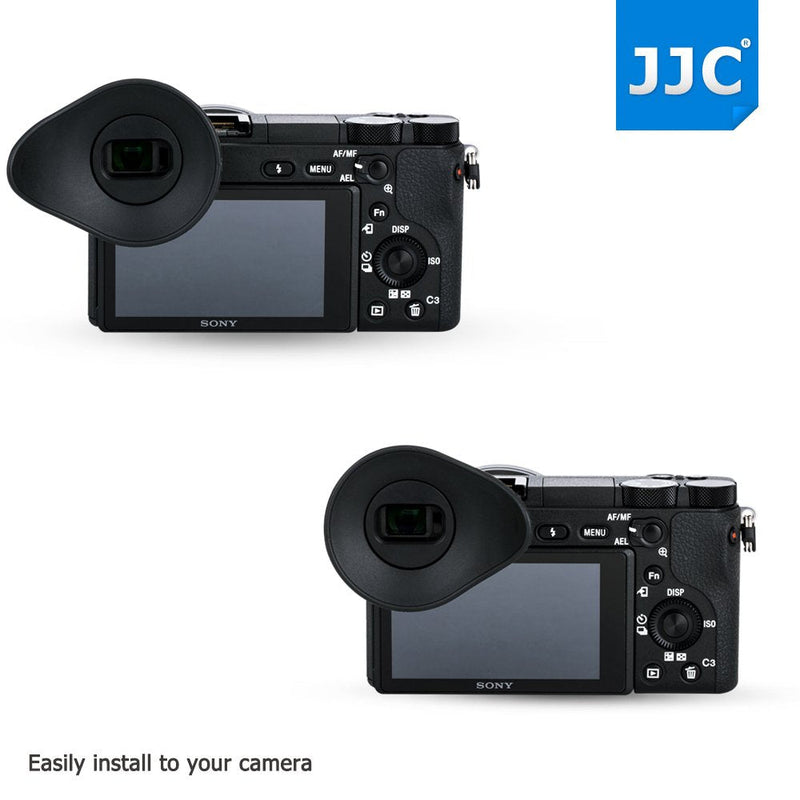 JJC Oval Shape Silicone 360º Rotatable Ergonomic Camera Viewfinder Eyecup Eyepiece for Sony Alpha A6400 A6500 A6600 Replaces Sony FDA-EP17 Eye cup