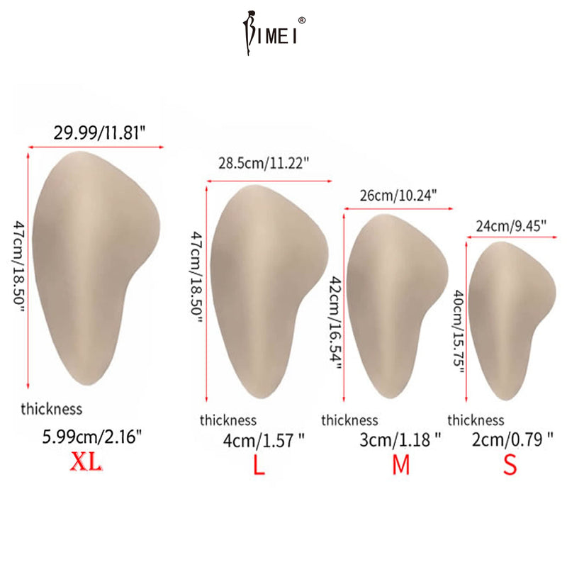 BIMEI 2PS Sponge Thigh Pads Hip Pads Sponge Thigh Pads Hip Lifting Pads X-Large Beige Self-adhesive