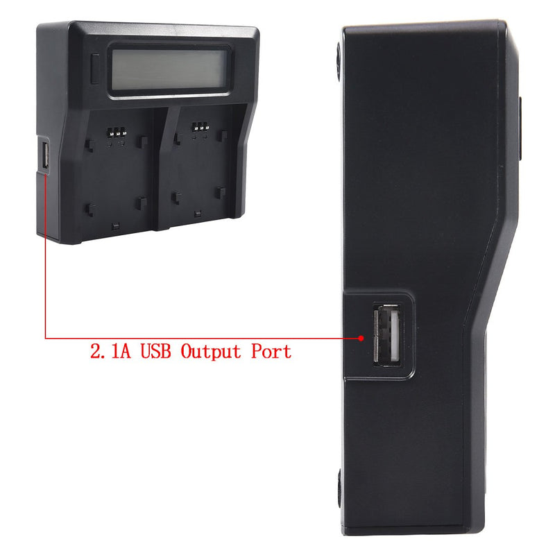 DSTE Replacement for 1.5A Dual Battery Charger Compatible Jvc BN-VF808U BN-VF815U BN-VF823U BN-VF908U with USB Port