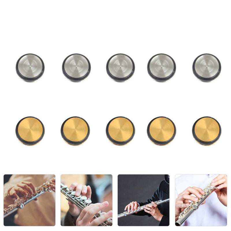 ARTIBETTER 10Pcs Metal Flute Plugs Open Hole Plug Universal Flute Key Plugs for Musician