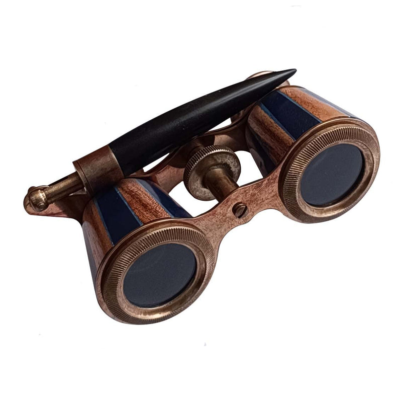 2.5 inches Inches Opera Glasses Binoculars for Adults with Handle- Captain's Mother of Pearl Solid Brass Opera Glasses Binoculars-Pocket Size Handel Binoculars for Kids, Bird Watching, Hunting