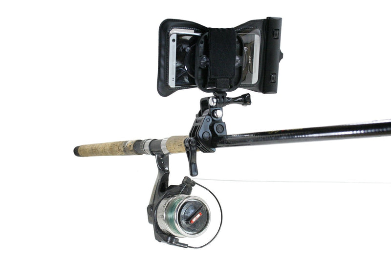 Action Mount - Sportsman's Mount for Any Smartphone: Attaches to Sports Fishing Rod, Bow, Shotgun, Rifle, Paintball, Etc. Operable with Any Phone, Or Canon Camera. Strong Hold.