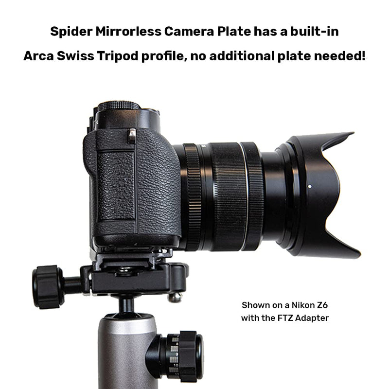 Spider Holster - Mirrorless Camera Plate - Compatible with All Spider Camera Holsters and Arca Swiss Style tripods - for use with Mirrorless Canon, Sony, Nikon, Fujifilm Mirrorless Plate