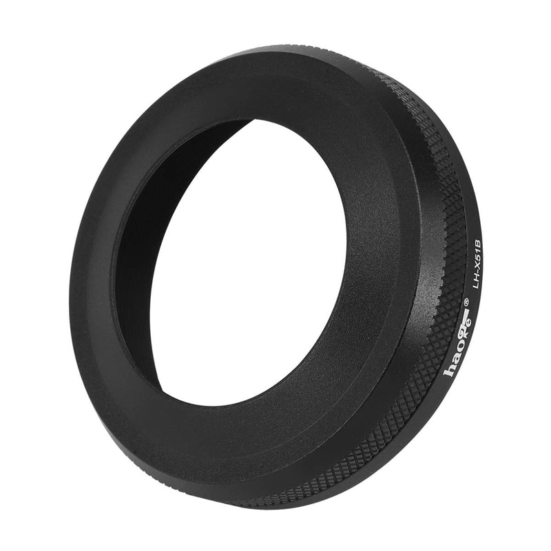 Haoge LH-X51B 2in1 All Metal Ultra-Thin Lens Hood with Adapter Ring Set for Fuji Fujifilm FinePix X100V Camera Accessories Black for X100V