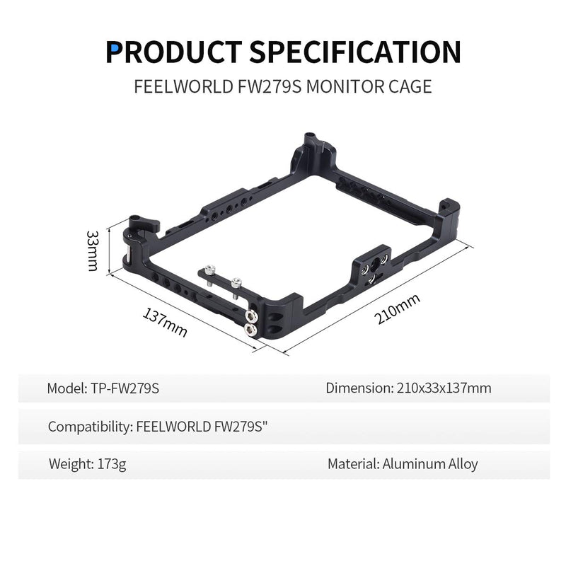 Nitze Monitor Cage Monitor rig Compatible with Feelworld FW279S Monitor-TP2-FW279S TP2-FW279S