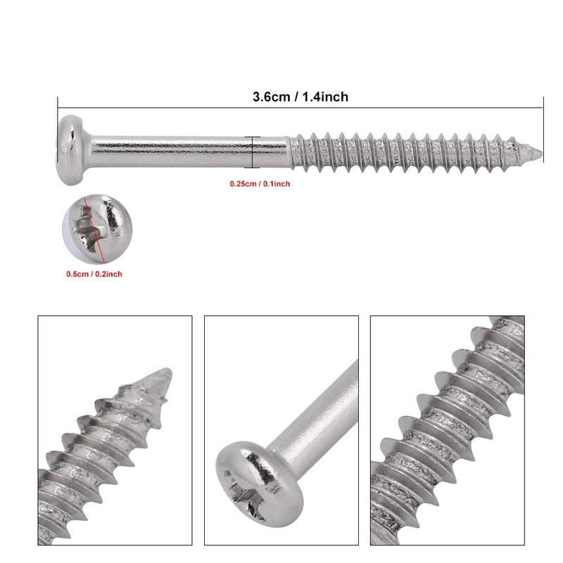 Bnineteenteam Nickel Plated Steel Bass Pickup Screws for Mounting JB Jazz Bass Pickup 50pcs a set