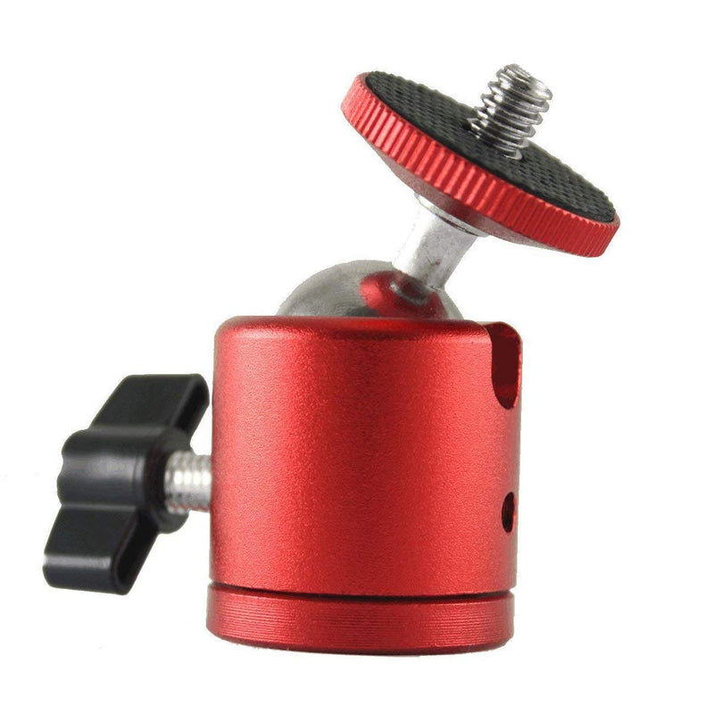 EXMAX 2 PCS Tripod Mini Ball Head with 1/4” Screw Thread Base - 2 Pack Red