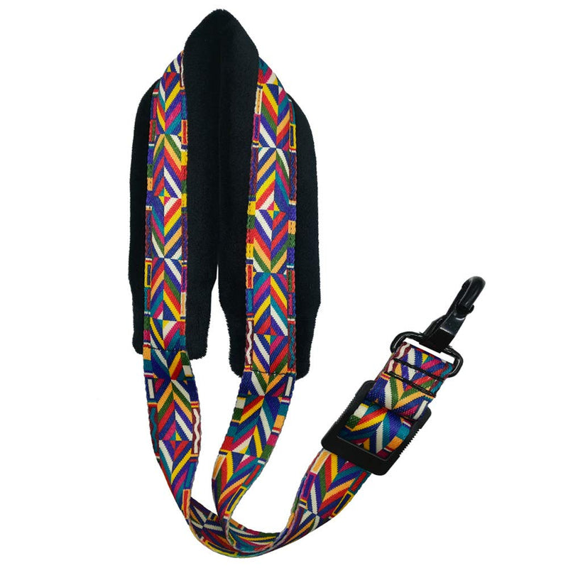 Saxophone Strap Rainbow Style Soft Padded Alto Tenor Bari Soprano Sax Neck Harness