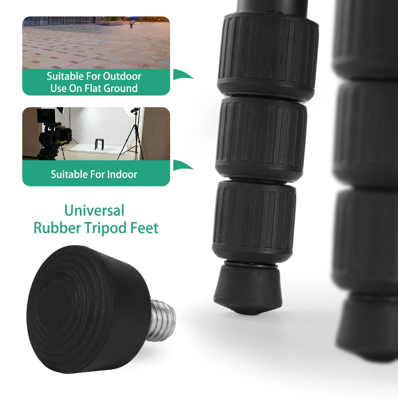 [AUSTRALIA] - 3 Sets of Rubber Tripod Foot Universal 3/8 Thread Anti-Slip with Stainless Steel Tripod Spikes Replacement Part for Monopod Tripod by Rigych Spike Kit 
