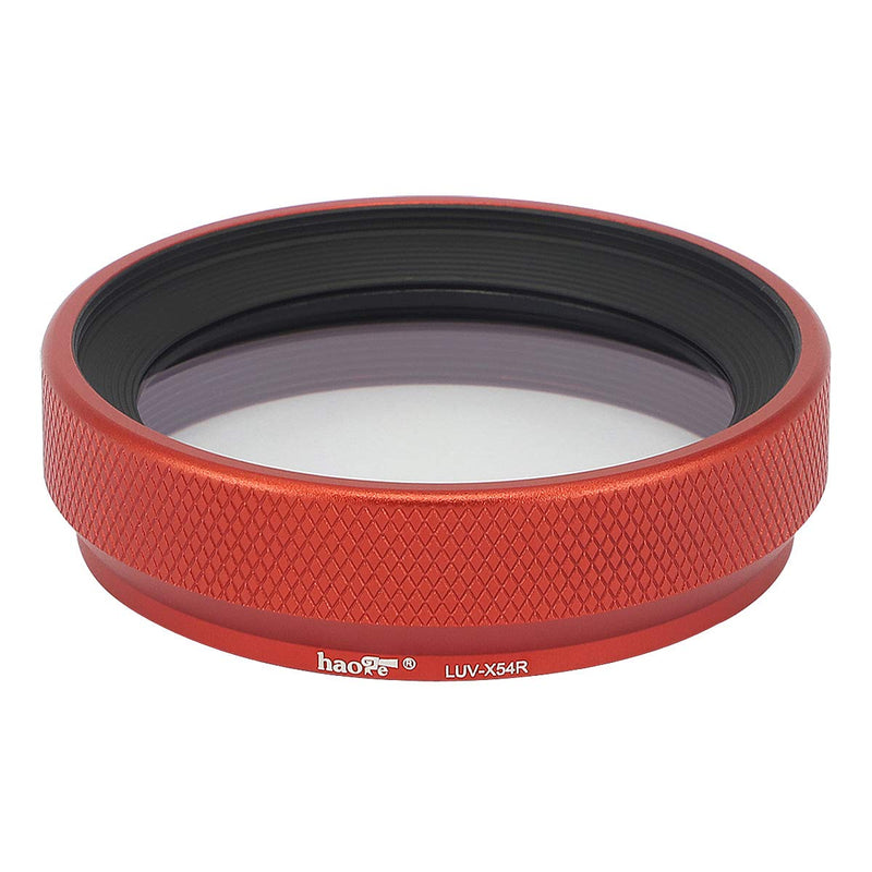 Haoge LUV-X54R Metal Lens Hood with MC UV Protection Multicoated Ultraviolet Lens Filter for Fujifilm Fuji X100V Camera Red