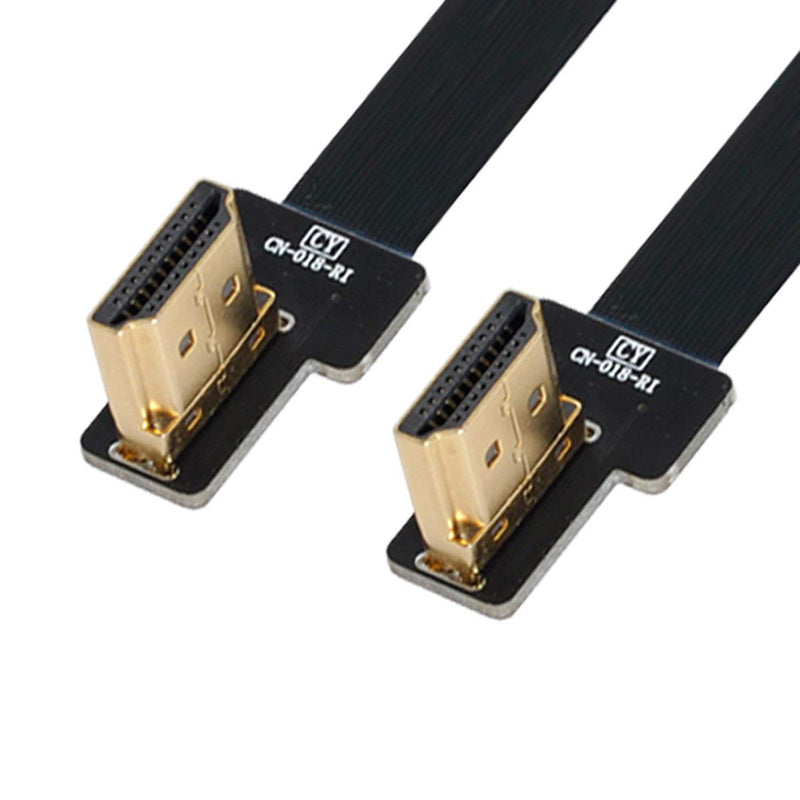 Xiwai CYFPV Dual 90 Degree Left Angled HDMI Type A Male to Male HDTV FPC Flat Cable for FPV HDTV Multicopter Aerial Photography (0.1M) 0.1M