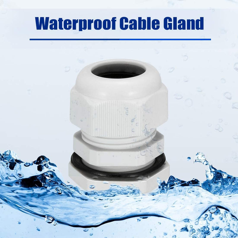 uxcell 10 Pcs M20 Waterproof Nylon Cable Gland Joint Adjustable Connector for 6mm-12mm Dia Cable Wire