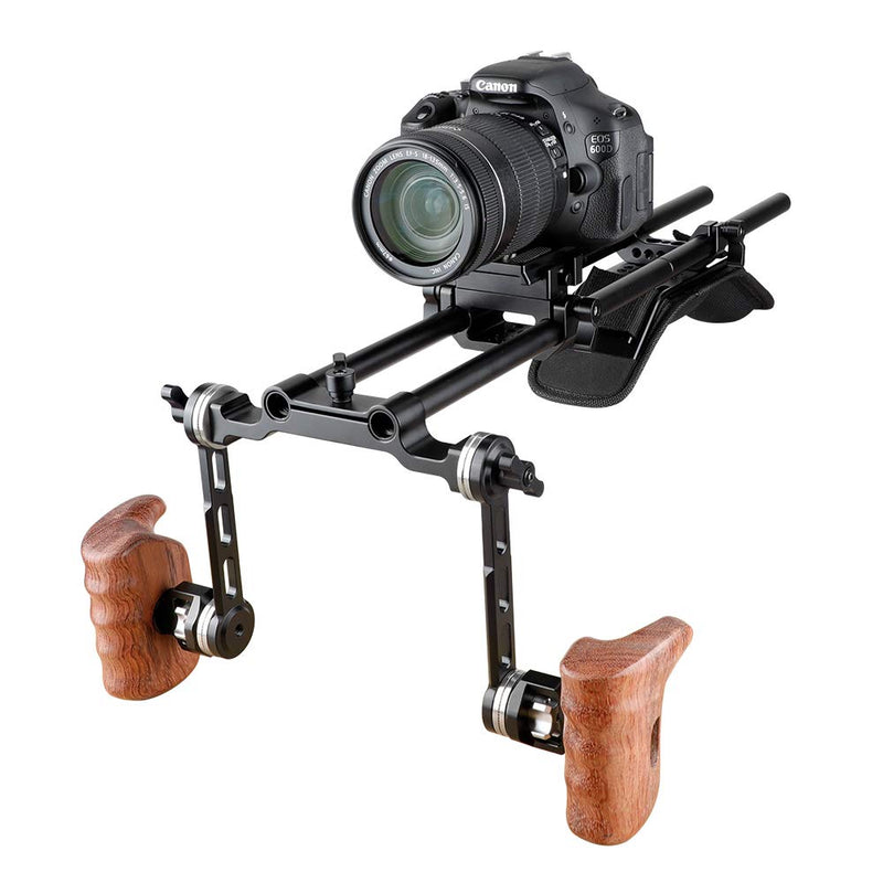 CAMVATE Wooden Hand Grip with M6 Rosette Mount (Right Hand)