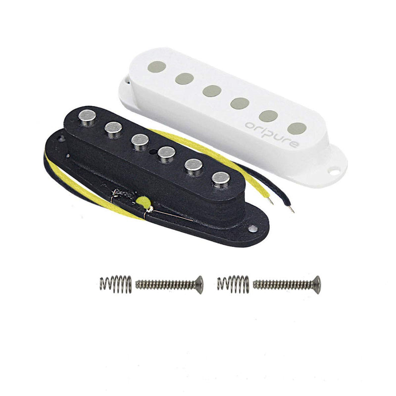 OriPure Alnico 5 Single Coil Pickup Flat Top Bridge Position Guitar Strat Pickups Warm Full Sound Fit Fender Stratocaster Pickups Replacement