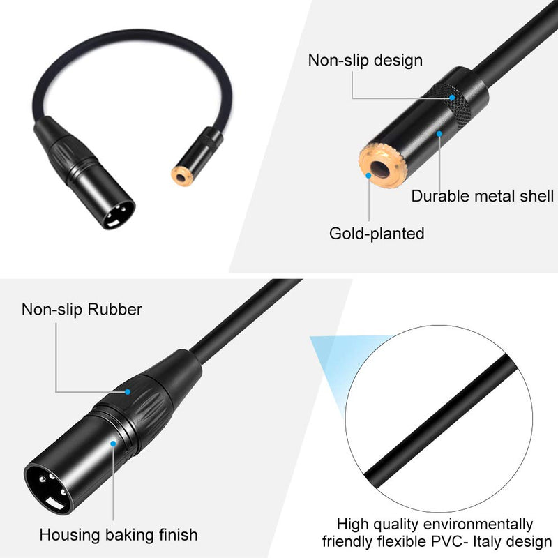 [AUSTRALIA] - Balanced XLR to 3.5mm Female TRS Transforming Adapter, Devinal 1/8" Female Stereo to XLR Male Cable Cord Converter. 
