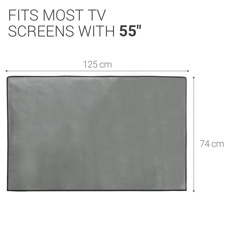 kwmobile Dust Cover for 55" TV - Fabric Case TV Protector for Flat Screen TVs - Light Grey