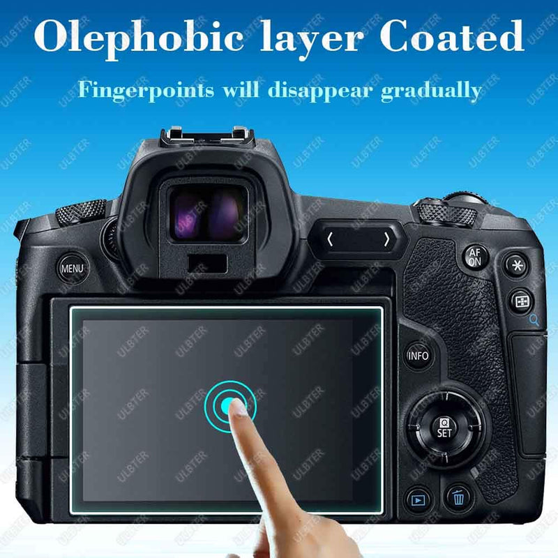 Top+Screen Protector for Canon EOS R Camera【Not for EOS R5】[2+2Pack] ， ULBTER 0.3mm High Definition 9H Hardness Tempered Glass Screen Protector