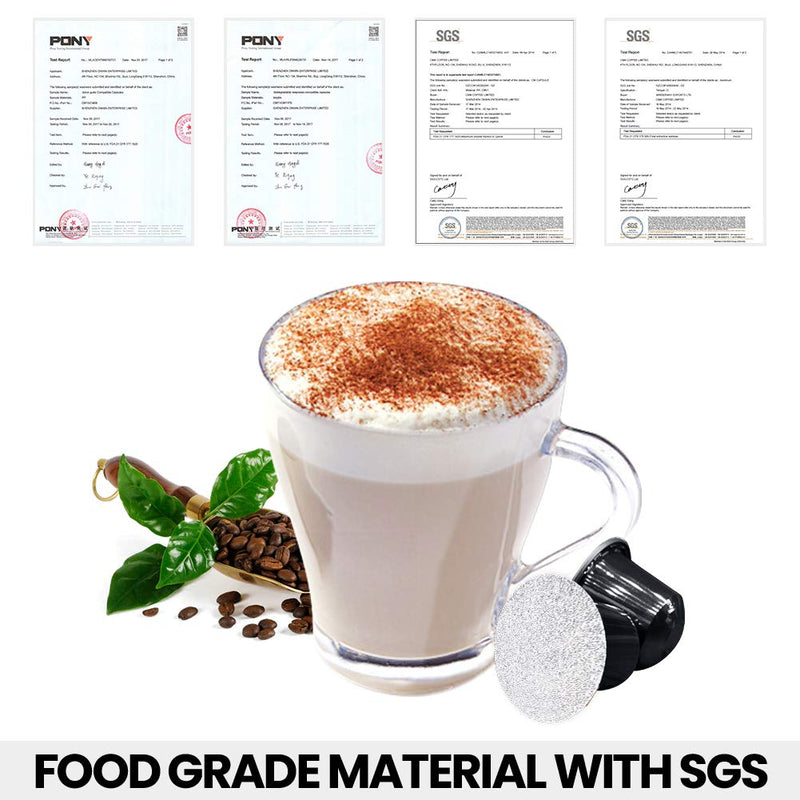 CAPMESSO Espresso Foils -Coffee Pod Seal Lids to Reusable Nespresso Capsules Refillable Pods Compatible with Nespresso Original Line Machines120PCS/Package Silver Color