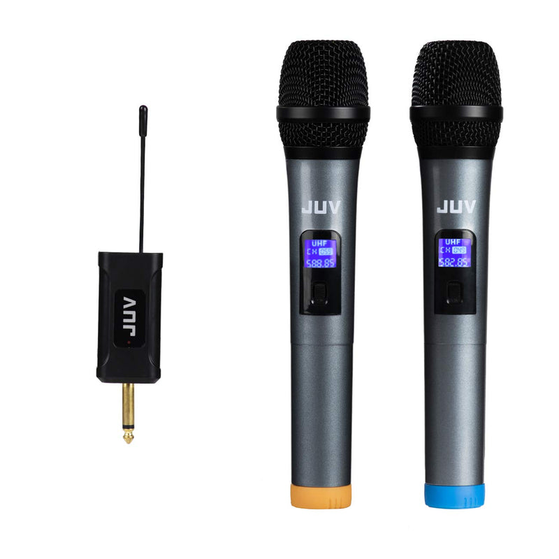 [AUSTRALIA] - JUV Wireless karaoke Microphone system,UHF Dual Handheld Pa Microphones with Mini Receiver,160ft Range,Professional Dynamic Cordless mic,sing and speake on Church/Home/Business Meeting,PA System 