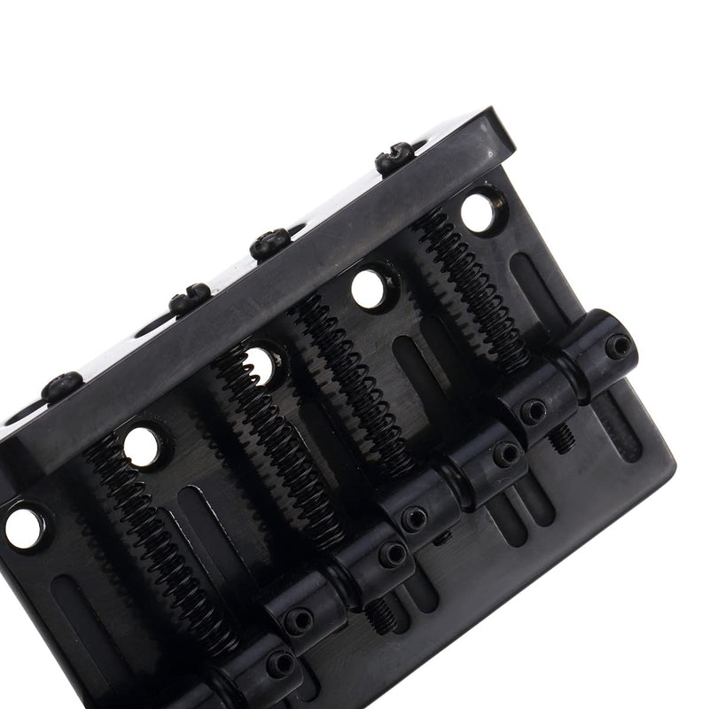Musiclily Pro 57mm Heavy Duty 4-String Bass Bridge Vintage Brass Saddles for Precision/Jazz Bass, Black