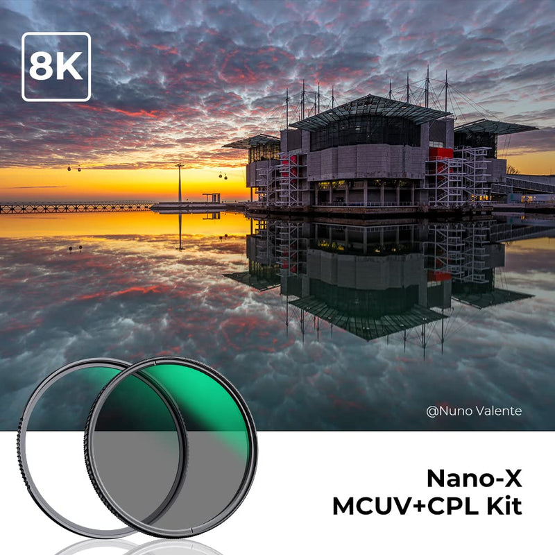 K&F Concept 58mm Circular Polarizers Filter & MC UV Protection Filter Kit (2 pcs) with Up & Down Lens Cap, 28 Multi-Layer Coatings HD CPL/UV Filter Set for Camera Lens (Nano-X Series)