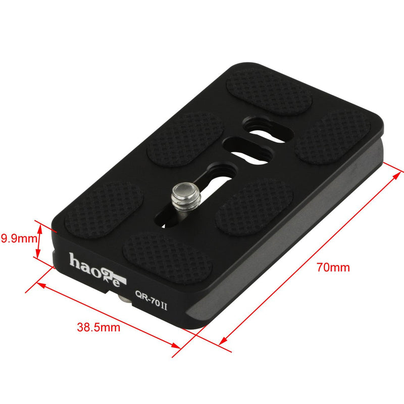 Haoge QR-70II 70mm Metal Universal Quick Release Plate Fits Arca-Swiss Standard for Tripod Ballhead Panoramic Head Ball Head Clamp 70mm-II