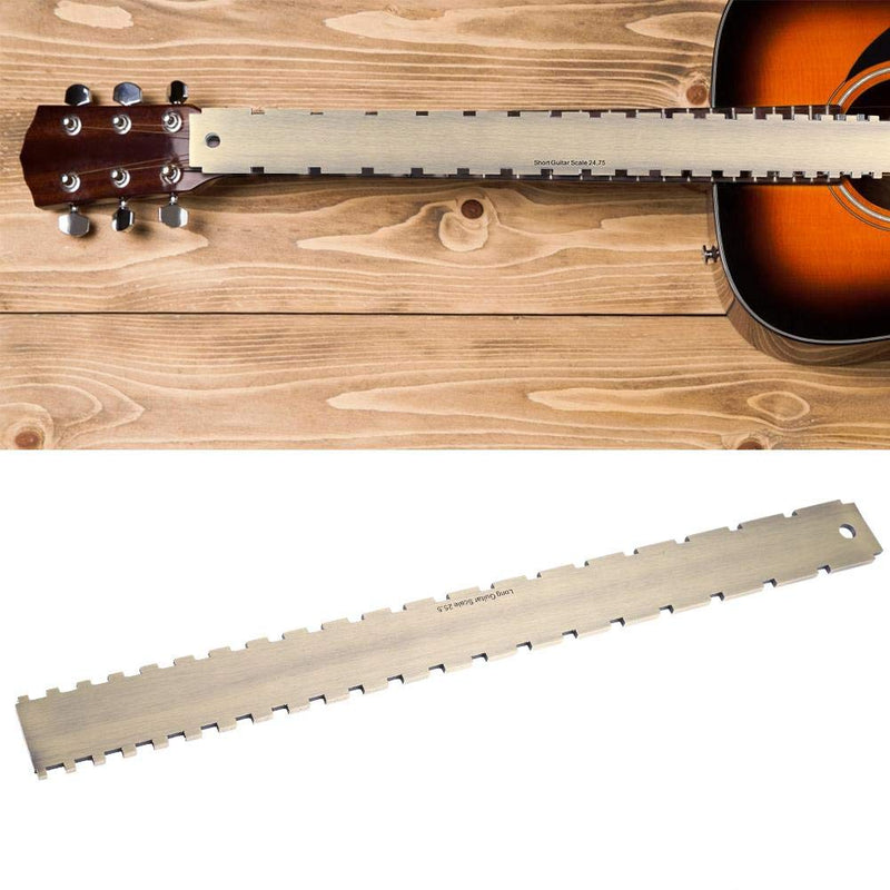 Fafeims Guitar Straight Edge, Practical 24.75 Notched Fret Board Straight Edge Luthiers Tool for Guitars Neck Leveling