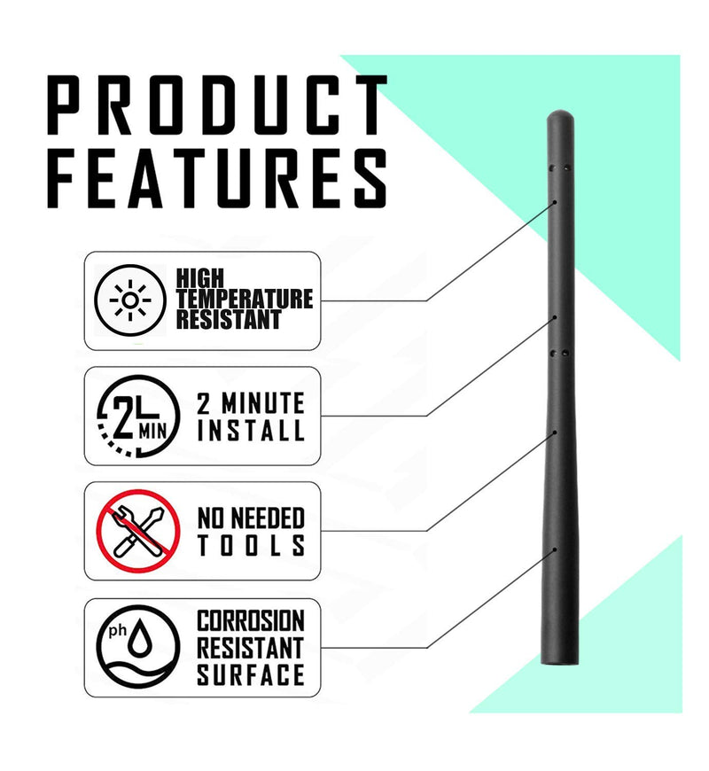 KSaAuto (10 Styles Available) 7 Inch Polished Copper Core Radio Antenna for 2007-2021 GMC Sierra & Chevy Silverado All Truck Models (Except HD) with M7 Thread, Designed for FM/AM Radio Reception