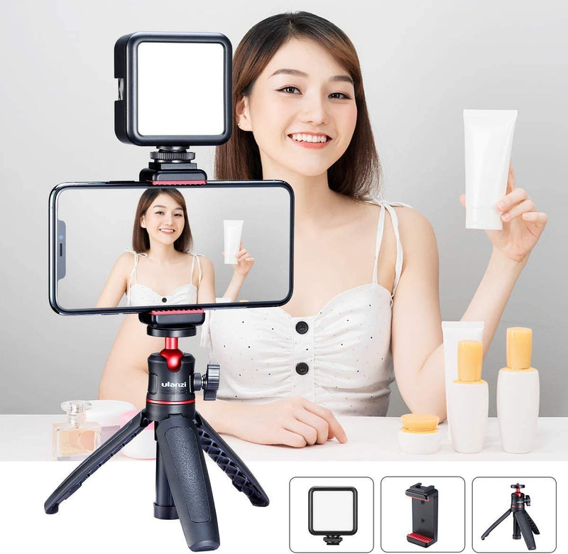 ULANZI Smartphone Video Kits for iPhone with Tripod Phone Tripod Mount Cold Shoe Compatible with iPhone 11 Pro Max/XS Max/8 Plus/Samsung YouTube Vlog