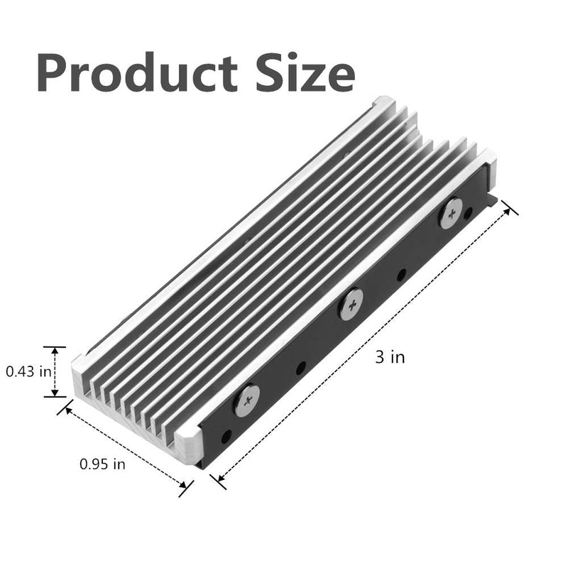 NVMe Heatsinks for M.2 2280mm SSD Double-Sided Cooling Design（Silver）