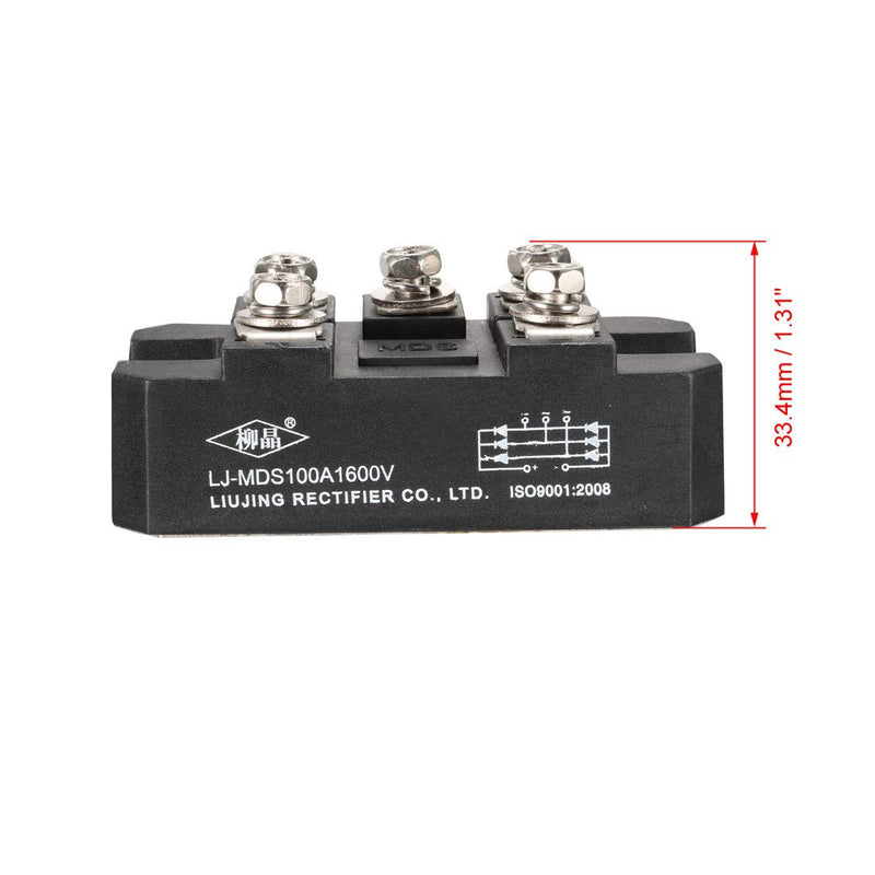 uxcell MDS 100A 1600V 5 Terminals Full Wave Diode Module Three Phase Bridge Rectifier
