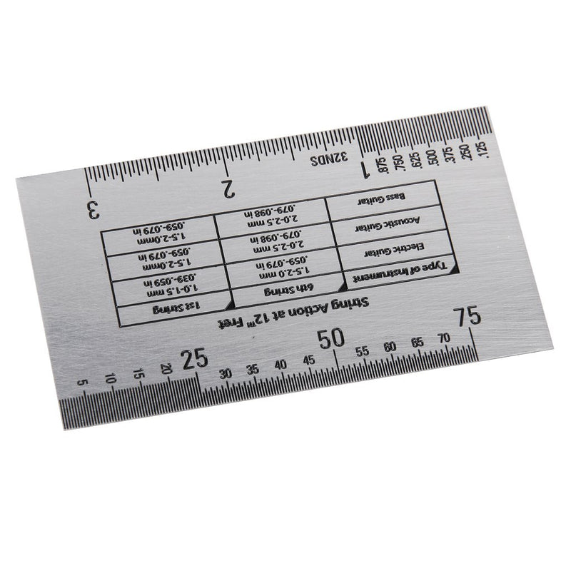 [AUSTRALIA] - Alnicov Stainless Steel String Action Ruler Guitar Setup Gauge Luthier Measuring Tool with User Guide for Electric, Acoustic & Bass Guitars 
