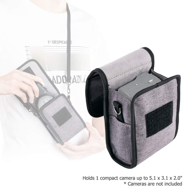 [AUSTRALIA] - Kiorafoto Compact Camera Pouch Case for Sony ZV-1 ZV1 RX100VII RX100VI RX100VA RX100V RX100IV RX100III RX100II Canon G7X III II G9X II SX740 SX730 SX620 SX610 Olympus TG-6 TG-5 Ricoh GR IIIx GRIII GR3 gray/5.1"x3.1"x2.0" 