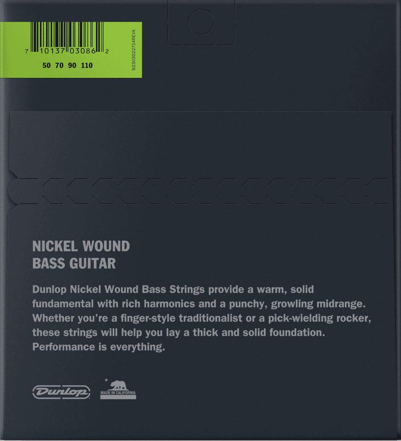 Dunlop DBN50110 Nickel Wound Bass Strings, Heavy, .050-.110, 4 Strings/Set