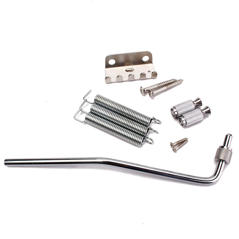 Alnicov Double Locking Tremolo Bridge Guitar System,6 String Guitar Double Locking Tremolo Guitar Bridge Parts for Electric Left handed Guitar Chrome