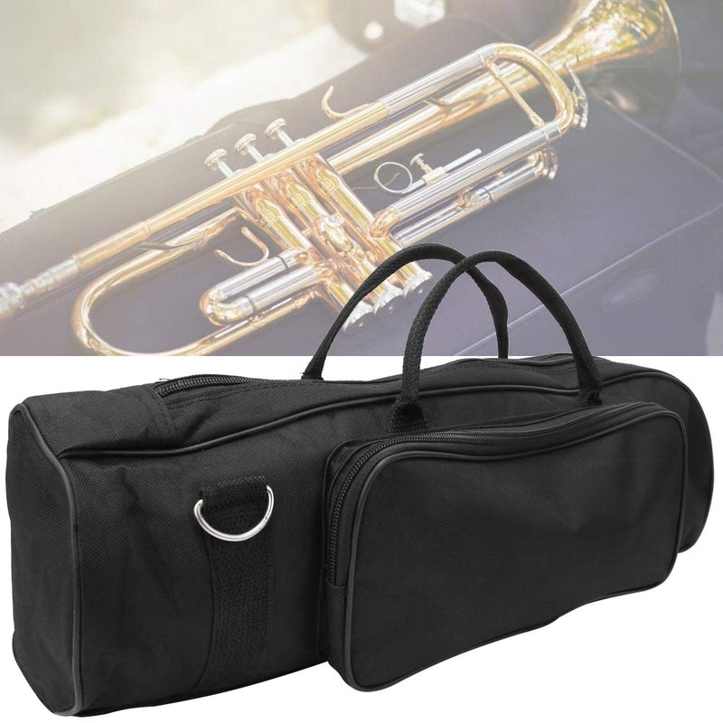 Dilwe Trumpet Bag, Nylon Waterproof Trumpet Bag Case Durable Cloth Musical Instrument Accessories, Black