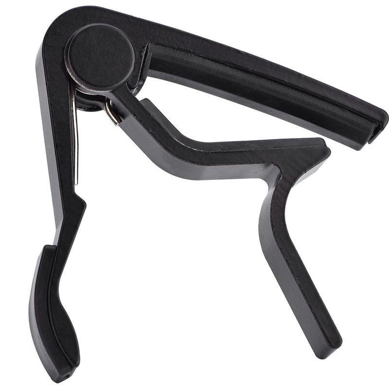 Acoustic Guitar Capo, Portable Quick Change Acoustic Guitar Handed Trigger Guitar Capo for Folk Guitars No Scratches (Black) Black