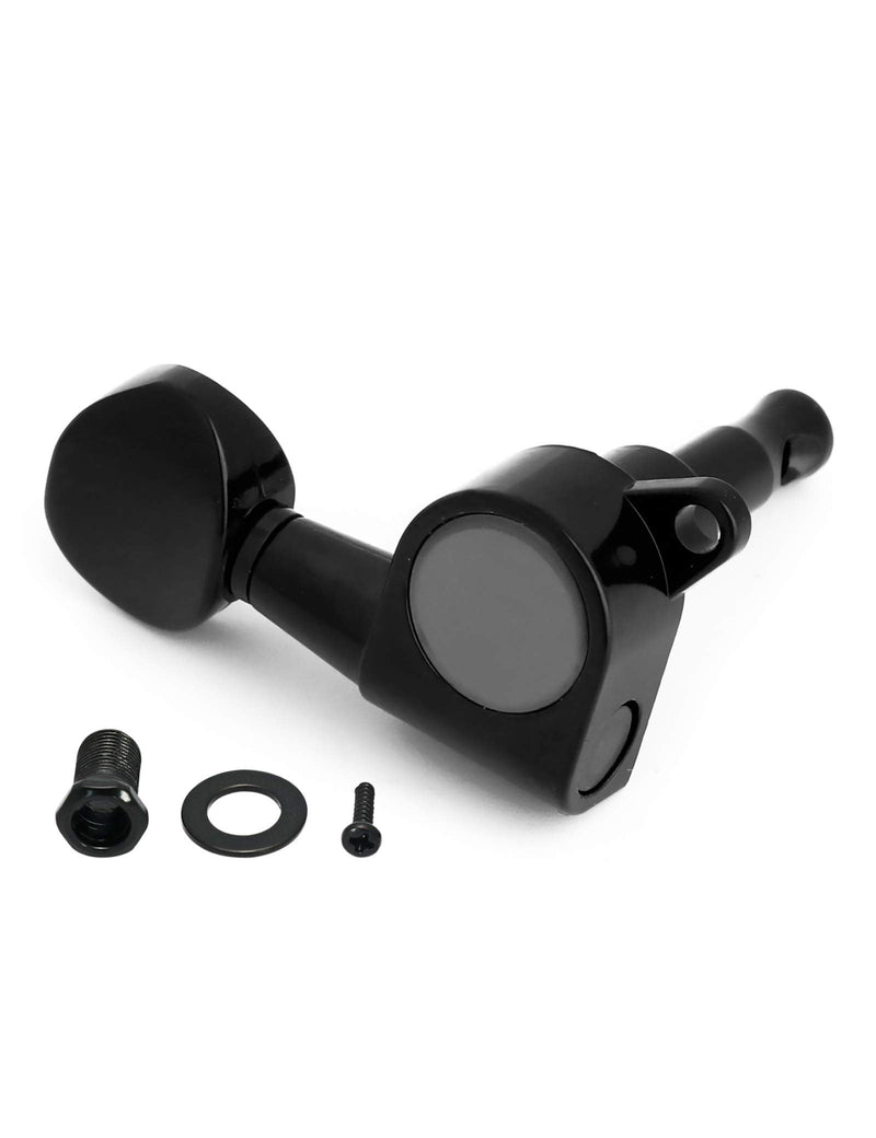 [AUSTRALIA] - Holmer Guitar String Tuning Pegs Tuning Machines Sealed Machine Heads Grover Tuners Tuning Keys Oval Button 6 In Line for Right Handed Electric Guitar or Acoustic Guitar Black. 